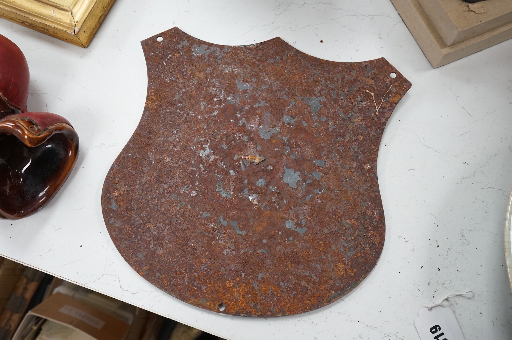 An enamel advertising shield for Hardy Brothers Ltd. angling specialists, 30cm high